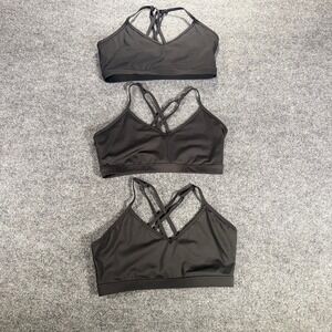 Royal Change Sports Bra Lot of 3 Strappy Criss Cross Back Black M Women Gym Yoga